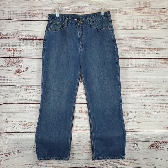 Carhartt Mens Relaxed Fit Holter Jeans 38 X 31.5 Denim Western Workwear Cowboy - Picture 1 of 11